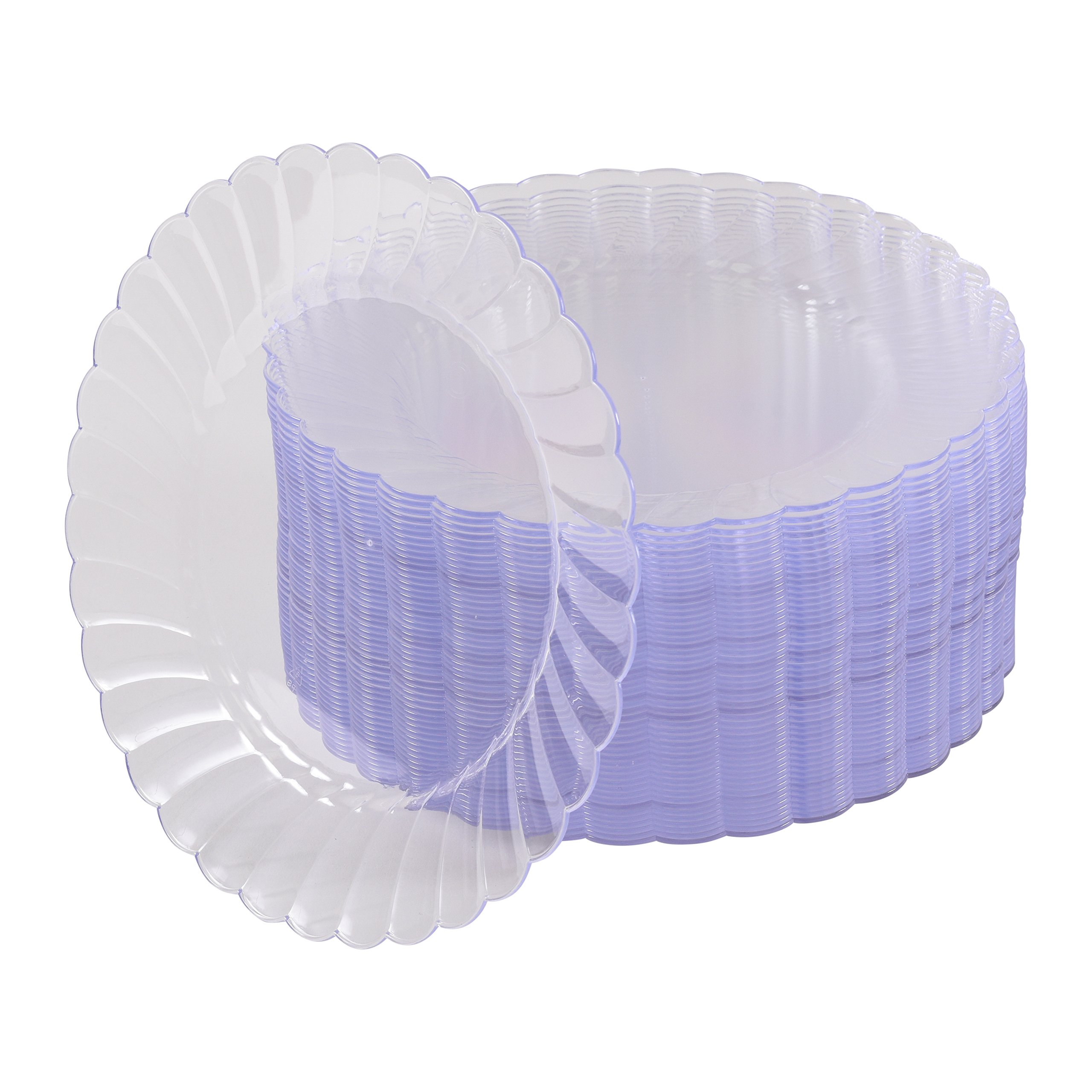 100 Premium Hard Clear Plastic Plates Set By Oasis Creations 6" Clear