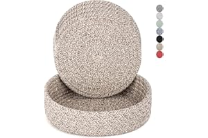 CAZZON Trivets for Hot Dishes, Trivets for Hot Pots and Pans, Heat Resistant Hot Pads with Storage Basket, Pot Holders for Kitchen, Home Essentials, Farmhouse Decor (Brown 4 PCS)