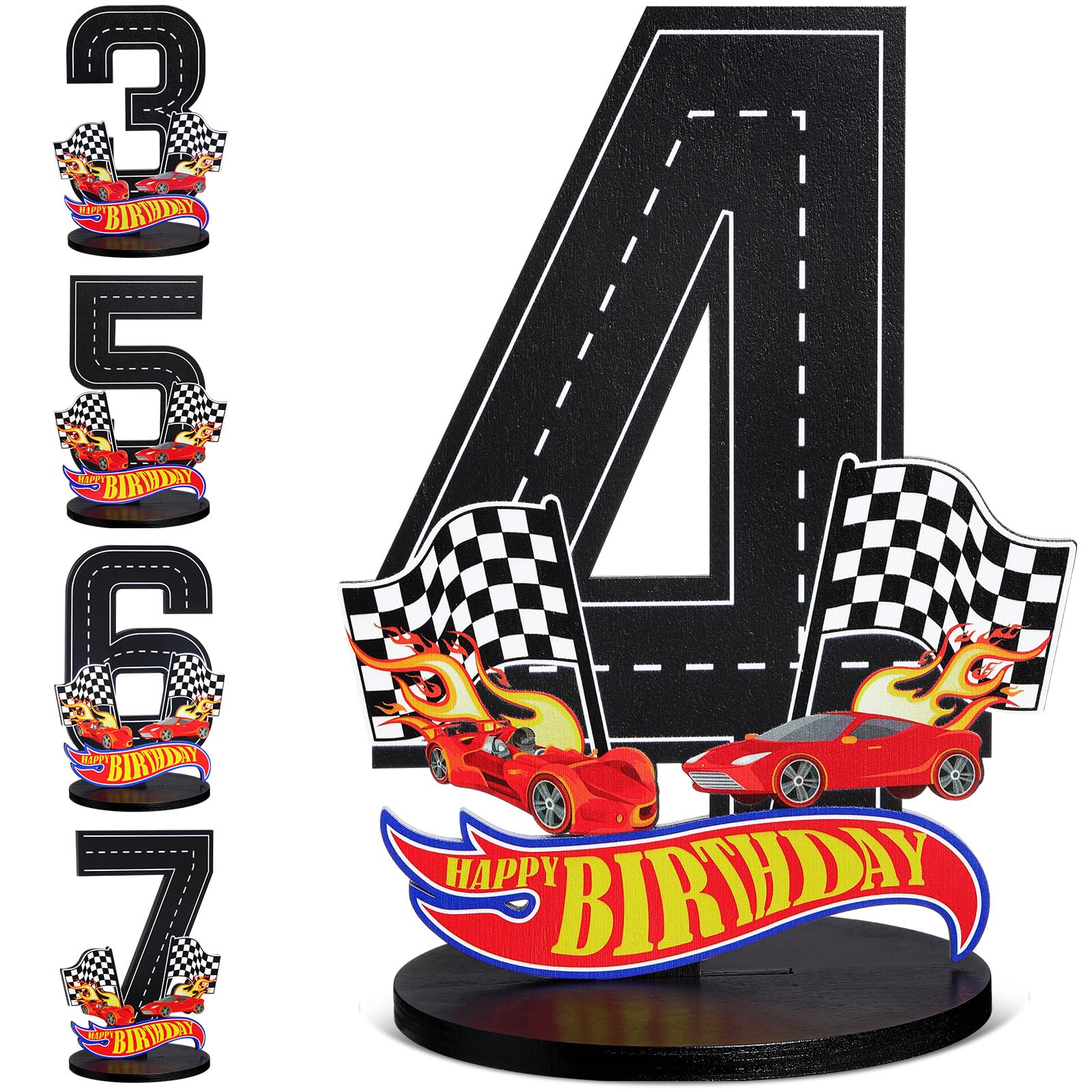 Spider Theme 4th Birthday Number Sign - Wooden Table Centerpiece For Spider Party Decorations