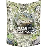 Huglanket Alligator Gifts Blanket for Women Men, Flannel Blanket Throws (50"x 65") as Christmas, Birthday Gift for Alligator Lovers