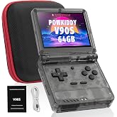 Powkiddy V90S Retro Handheld, 10,000+ Games, 3.5" IPS, Dual TF &amp; Foldable | Open-source Linux, 4-core CPU &amp; 6h battery. Mil-grade hinge (20k flips). Dual TF slots support 512GB for endless retro games
