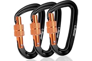 L-ROVER 3 Heavy Duty Carabiner Clips 12kN (2697 lbs)-Lightweight Locking Carabiners for Securing Pets，Camping, Hiking, Hammock，Outdoor and Gym etc, Keychains& Utility