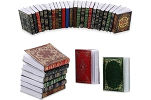 Molain Miniatures Dollhouse Books,24 Pcs 1:12 Scale Mini Books Dollhouse Accessories Books Model Decoration for Dollhouse Boy