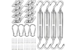 YOFIT Shade Sail Hardware Kit 6 inch for Triangle Rectangle Sun Shade Sail Installation, 304 Grade Stainless for Garden Outdo