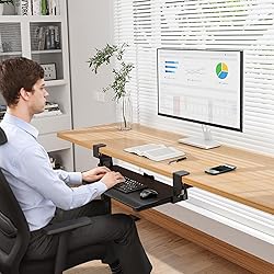 BONTEC Under Desk Keyboard Tray, 30" Slide-Out