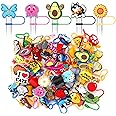 Ovveroche 60 Pcs Different Straw Toppers,Cute Mixed Straw Cover Cap for Stanley Cup,Silicone Straw Toppers for Stanley,Reusable 10mm Straw Covers for Stanley Cup Accessories