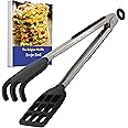Waffle Tongs by StarBlue – 10 Inches Silicone and Nylon Serving Tongs with Non-Slip Smooth Handles, Non-Scratch and Dishwashe