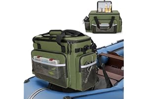 HODRANT Large Kayak Cooler, Waterproof Kayak Cooler Behind Seat, Kayak Chair Back Cooler Bag for Lawn-Chair Style Seat, Splash Seat Ice Chest Cooler for Kayaking, Fishing & Beaches, Bag Only