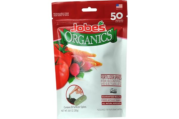 Jobe's Organics Vegetable & Tomato Fertilizer Spikes, 50 Spikes