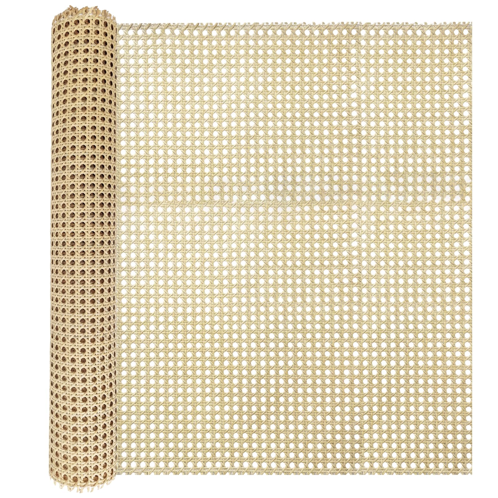 24" Width Cane Webbing Roll 6.6ft Plastic Rattan Material for DIY Projects and Furniture Upgrades, Ideal for Repairing and Updating Chairs Cabinets, Premium Cane Webbing Roll for Home Improvement