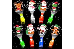 Huyamap Christmas Party Favors for Kids 36 PCS Finger Lights Christmas Goodie Bag stuffers, Glow in the Dark Xmas Toys Bulk Xmas Gifts for Stocking Stuffers Holiday Favors Classroom Favors Prizes