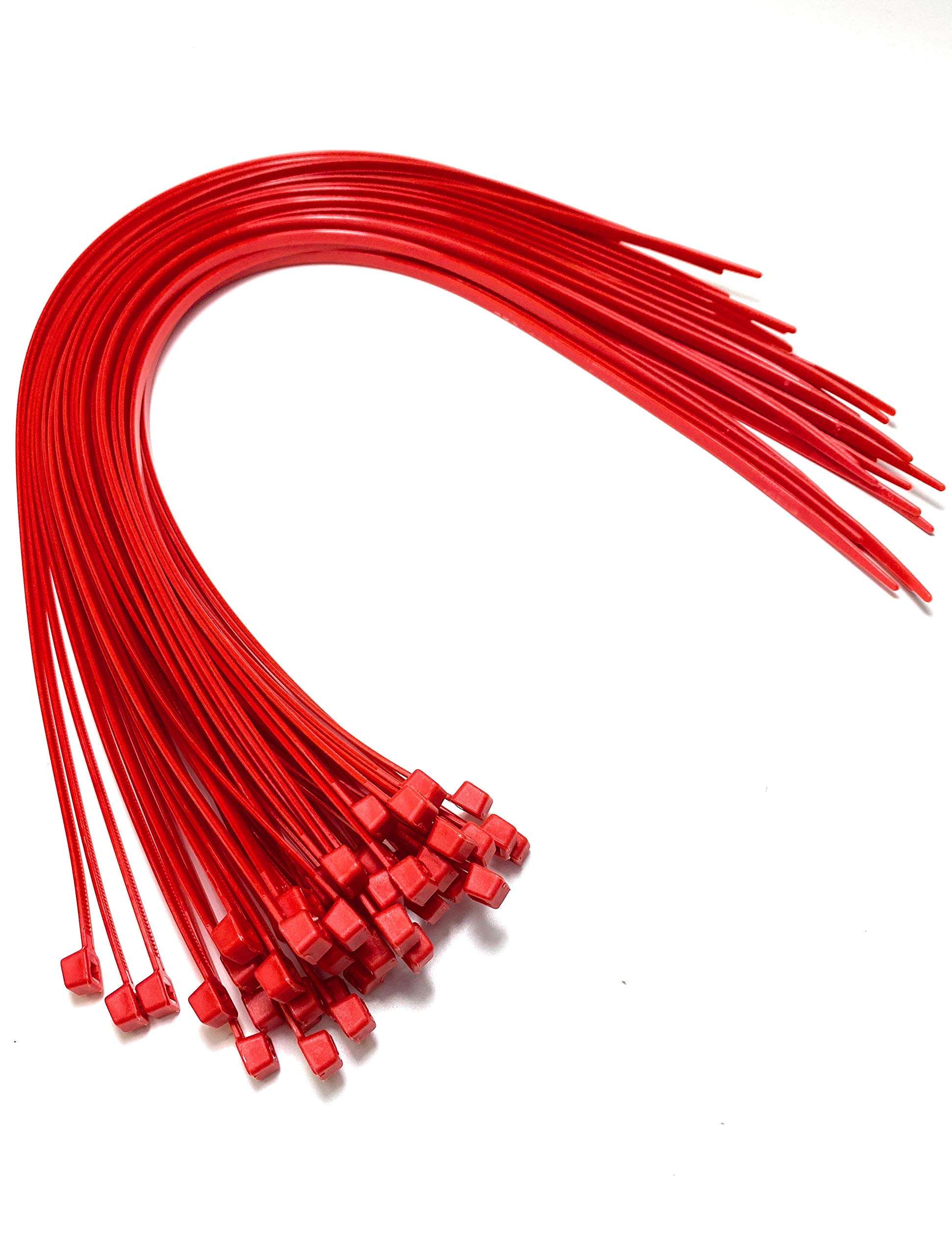 Cable Ties - 450mm x 4.8mm - 17.7" Extra Long Tie Wraps - Nylon Zip Ties (50, Red)