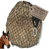 hay chix Half Bale Slow Feed Hay Net for Horses - 1 3/4" Holes - Leopard | Marine-Grade UV Treated Nylon Slow Feed Hay Bag | Easy-Fill, Time-Saving Design, Holds 4-6 Flakes &amp; Helps Reduce Hay Waste