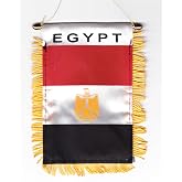 Egypt Fringed Rear-View Mirror Window Hanging Flag with Suction Cup