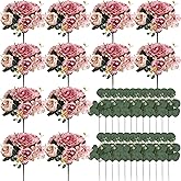 Nagobi Peony Artificial Flowers, Faux Peonies Hydrangea Eucalyptus Bouquet 12 Packs Silk Vintage Realistic Peony Floral Arrangement for Wedding Centerpiece Table Vase Home Party Decor-Dusty Pink