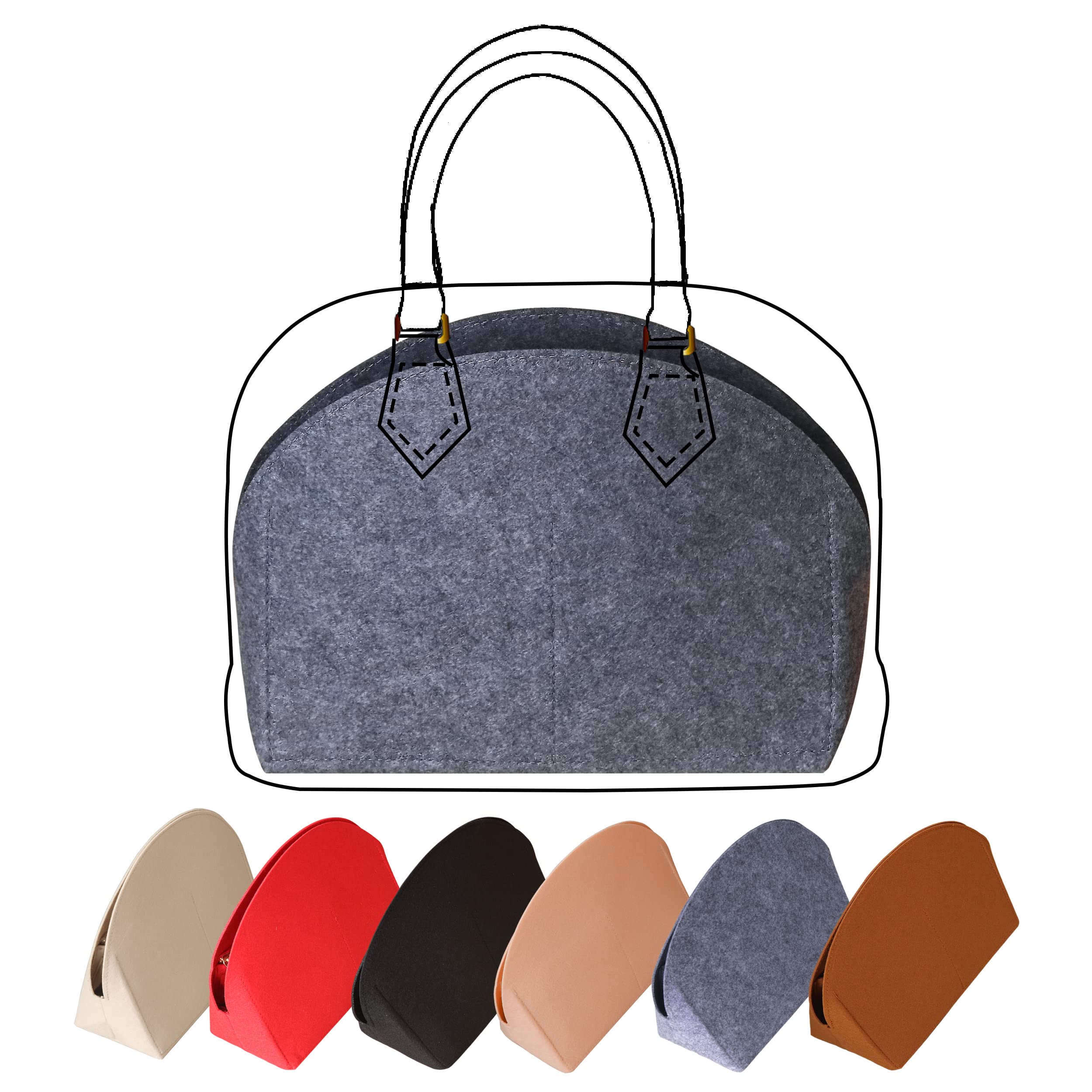 TTdayup Felt Bag Organizer Insert Alma BB Bag in Bag Tote Shell Shaper Handbag Organiser Insert Fits Alma BB/PM insert(Color:Darkgray,Size:Alma BB)