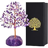 SITUMEIZI 7.09IN Amethyst Crystal Tree Amethyst Crystals and Healing Stones Natural Purple Gifts for Women Room Office Desk Purple Decor Reiki Spiritual Meditation Energy Tree of Life
