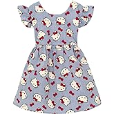 Hello Kitty Girls Chambray Dress Toddler to Big Kid Sizes (2T - 14-16)