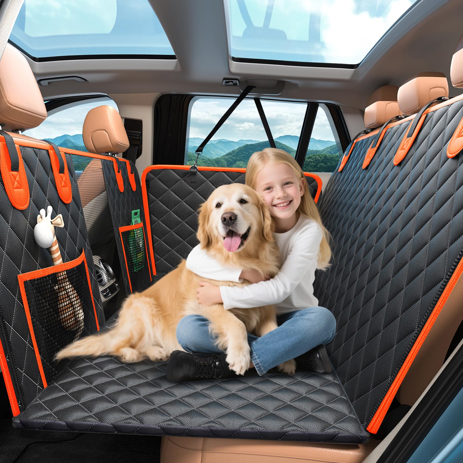 Photo 1 of Voivey 2025 Upgarde Large Space Back Seat Extender for Dogs, Dog Car Seat Cover for Back Seat Supports 500lbs, Hard Bottom Car Seat Cover for Dogs, Sturdy Waterproof Dog Seat Cover for Car SUV Truck