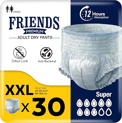 Friends Unisex Incontinence Pants Super XXL 30 Pack (34-65in)