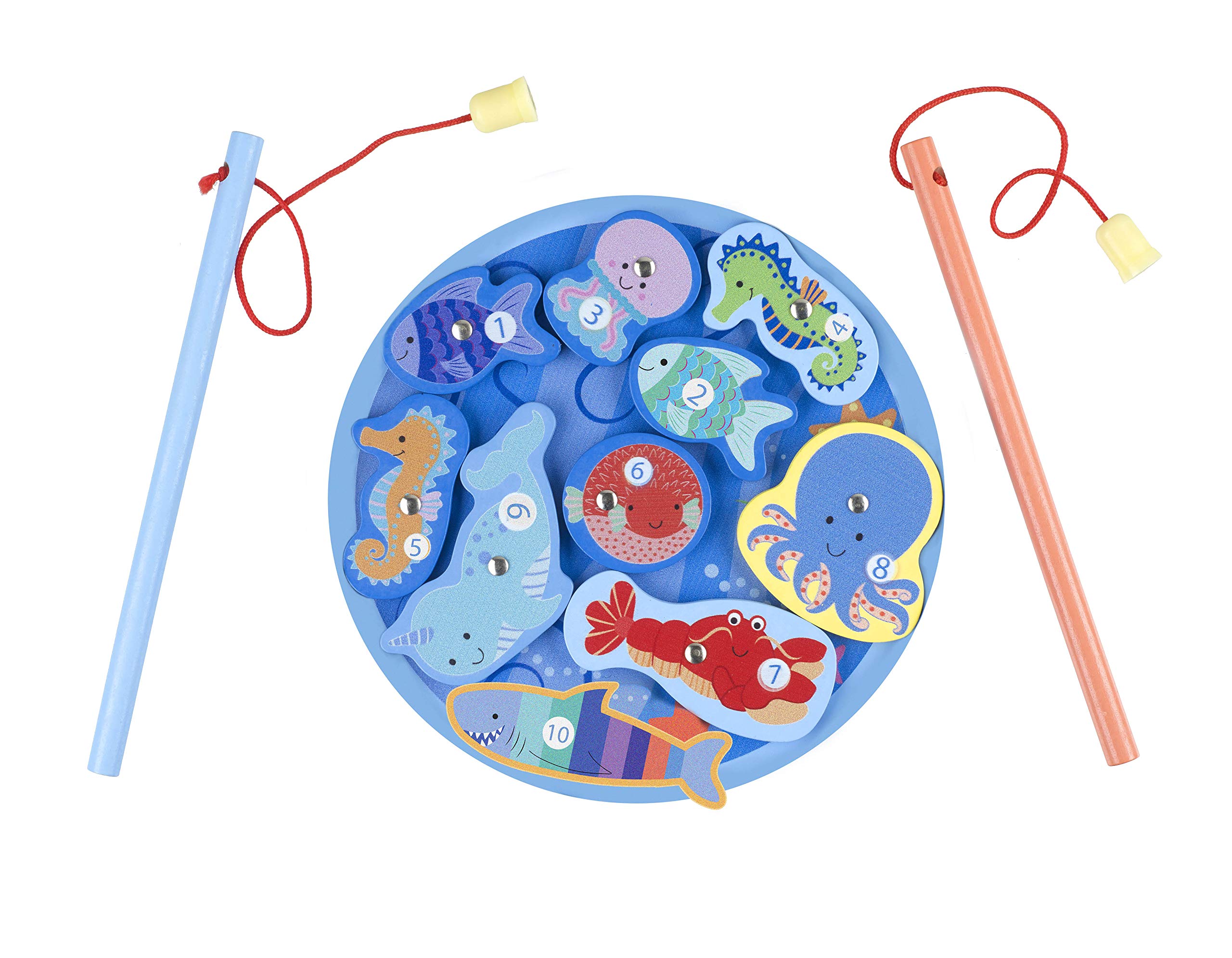 Magnetic Fishing Game - Counting & Learning Toys - Fish Game, Wooden Magnetic Games for + 1 Year Old Boy and Girls - Educational Toddler Toys - Early Development Activity Kids Toys by Orange Tree Toys