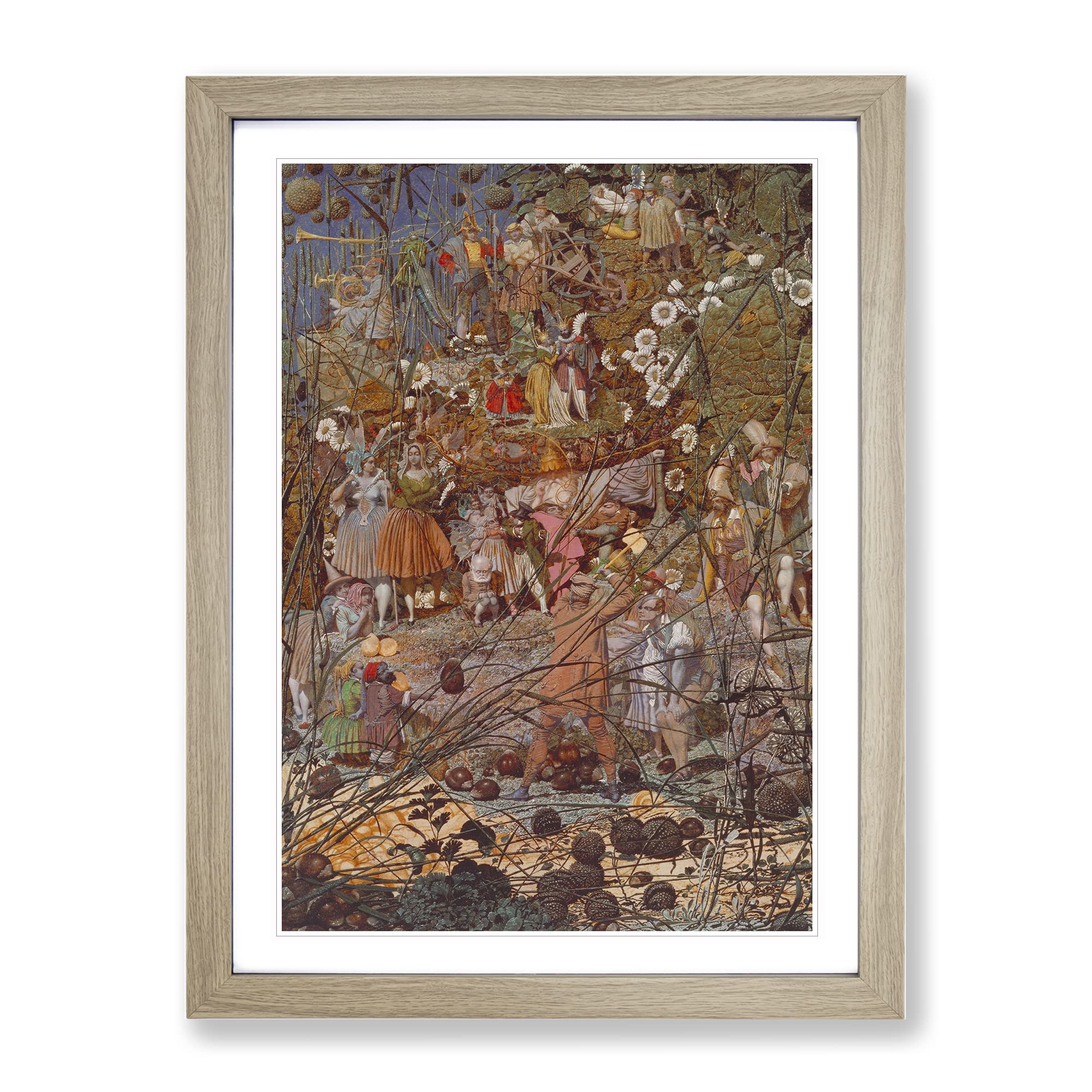 The Fairy Feller'S Master Stroke By Richard Dadd Classic Painting Framed Wall Art Print, Ready to Hang Picture for Living Room Bedroom Home Office Décor, Oak A3 (34 x 46 cm)
