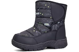 K KomForme Boys & Girls Snow Boots Warm Anti-Slip Outdoor Winter Shoes (Toddler/Little Kid/Big Kid)