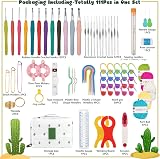 YINVA Crochet Hooks Set 111Pcs Beginner Kit Ergonomic Aluminum Case view 4