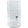 Display Case 24”H Rotating Jewelry Display Case Locking Cabinet Display Cabinet Display Stand Acrylic Display Case Matchbox Car Display Clear Case Action Figure Case Locking Case