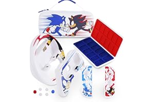 SAKAR Nintendo Switch Case Sonic VS Shadow, Protective Carrying Case with Controller Grips, Thumb Grips, Steering Wheel, Double-Sided Cartridge Case, Travel Case for Nintendo Switch Games & Accessories
