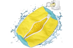 TOFFOS Shoe Washing Machine Bag,Shoe Laundry Bags for Sneakers,Reusable Shoe Washing Bag for All Shoe Types and Sizes,Durable Hidden Zipper Shoe Laundry Bag for Sneaker Gym Shoes(Yellow 1pc)