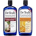 Dr Teal's Foaming Bath Combo Pack (68 fl oz Total), Moisturizing Shea Butter & Almond Oil, and Glow & Radiance with Vitamin C and Citrus Essential Oils
