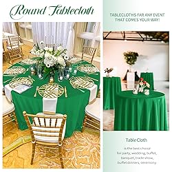 REWOMC 10 Pack Green Round Tablecloths - 120