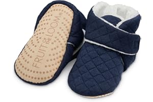 Fruit of the Loom Cozy Thermal Wrap Booties with Non-slip Grips for Baby Girls, Boys, Unisex -