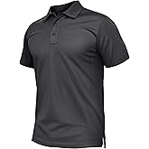TACVASEN Mens Polo Shirts Short Sleeve Quick Dry Collared Shirt Performance Pique Polos for Athletic Tactical Golf Work