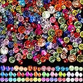 CXIIPOL 1300PCS Glass Beads for Jewelry Making Colorful Rainbow Craft Crystal Beads Assorted Colorful Loose Beads with Box for Making Necklaces, Earrings, Decorations, Clothing Accessories, Bracelets