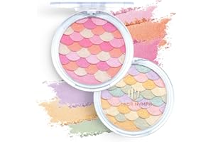 Color Nymph Powder Blush & Highlighter Makeup Set | Multi-Purpose Highlighter Palette | Highly Pigmented Soft Shimmer Face Blush Powder Palette | Vegan & Cruelty-Free, Mermaid Make up Design