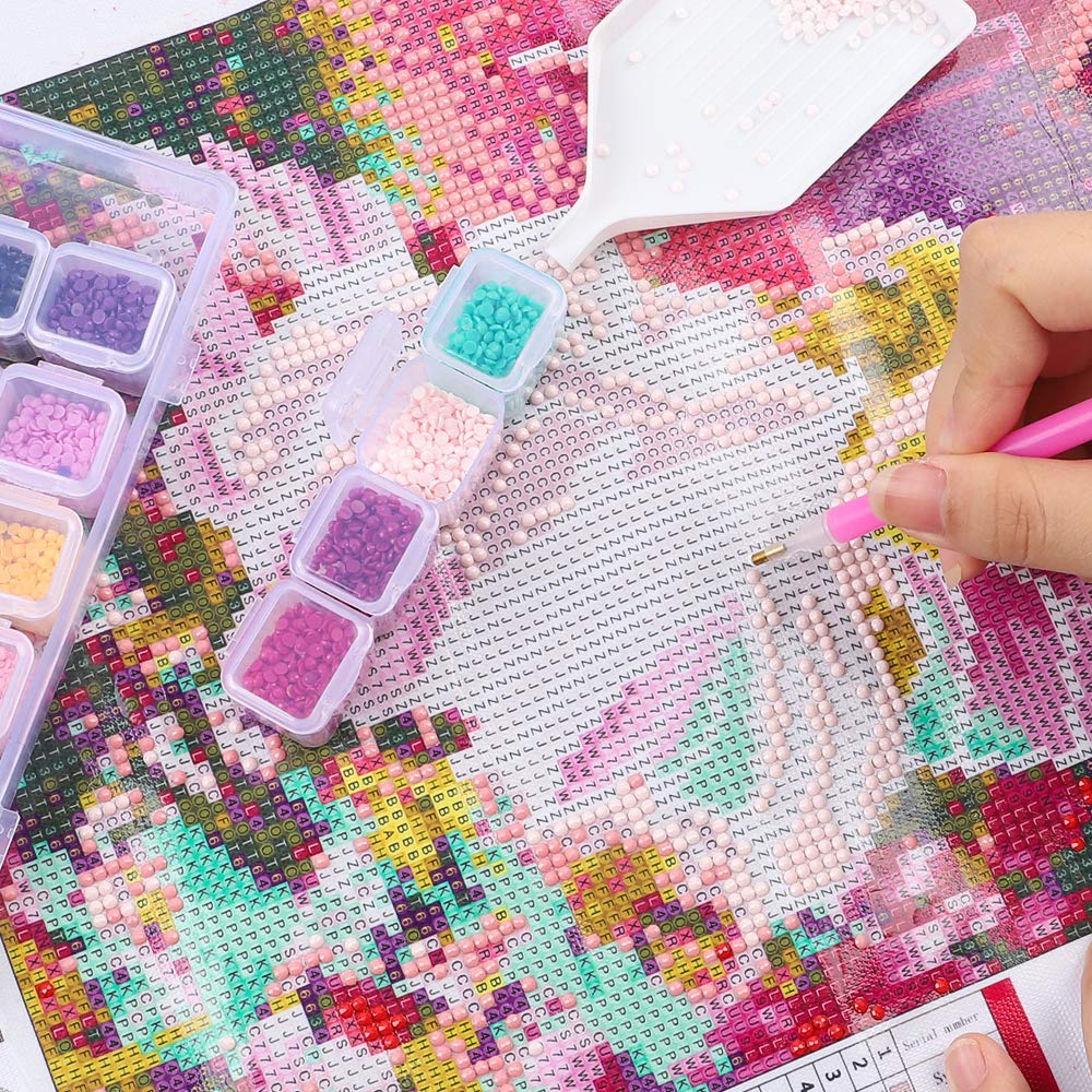 SGHUO 168 Slots 6pcs 28 Grids Diamond Painting Boxes Plastic Organizer, Bead Organizer