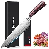 PAUDIN Chef Knife, 8 Inch High Carbon Stainless Steel Sharp Kitchen Knife with Ergonomic Handle, Gift Box for Family &amp; Restaurant