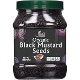 Organic Black Mustard Seeds 1 LB (16oz) Jar &ndash; Whole Mustard Seeds (Sarson), Cooking Spice, Non-GMO, Gluten-Free, Vegan - by Jiva Organics