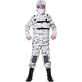 Kids Soldier Costume | Child White Snow Winter Camouflage Army Military Outfit and Accessories