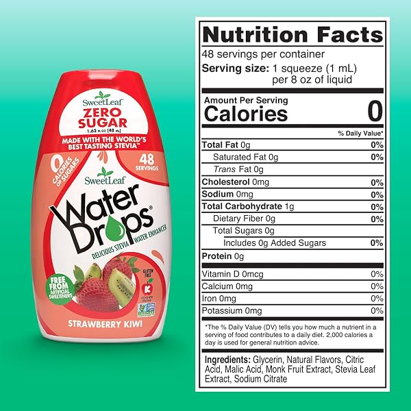 SWEET LEAF, WATER DROPS,STRAWBRY KIWI 1.62 OZ
