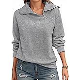 Womens Zipper Sweatshirt Turtleneck Long Sleeve Pullover Casual Loose Sweatshirts Top T Shirts