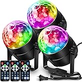 NEQUARE Disco Ball Party Lights-7 Colors DJ Disco Lights Led Strobe Lights Sound Activated with Remote Control for Karaoke, F