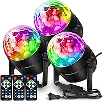 NEQUARE Disco Ball Party Lights-7 Colors DJ Disco Lights Led Strobe Lights Sound Activated with Remote Control for Karaoke, F