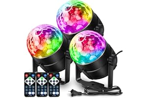 NEQUARE Disco Ball Party Lights-7 Colors DJ Disco Lights Led Strobe Lights Sound Activated with Remote Control for Karaoke, F