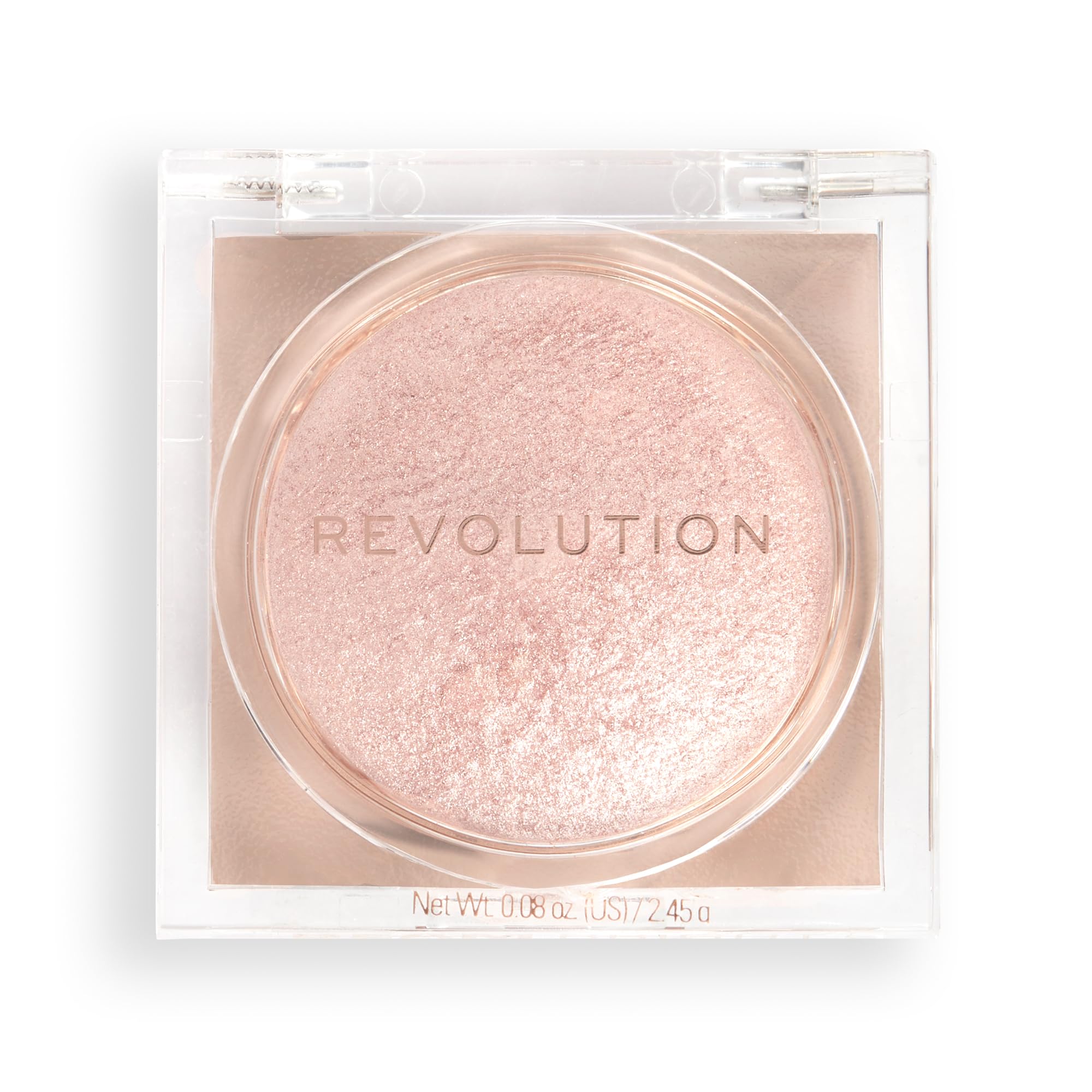 Makeup Revolution Beam Bright Highlighter, All Over Face Glow, Powder To Liquid Formula, 5 Different Shades, Rose Lustre