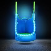 Upgraded Kids Pod Swing Chair,Child Hanging Hammock Chair with Led Lights,900D Oxford Cloth Pod Swing Seat for Indoor and Outdoor with All Accessories (Blue)