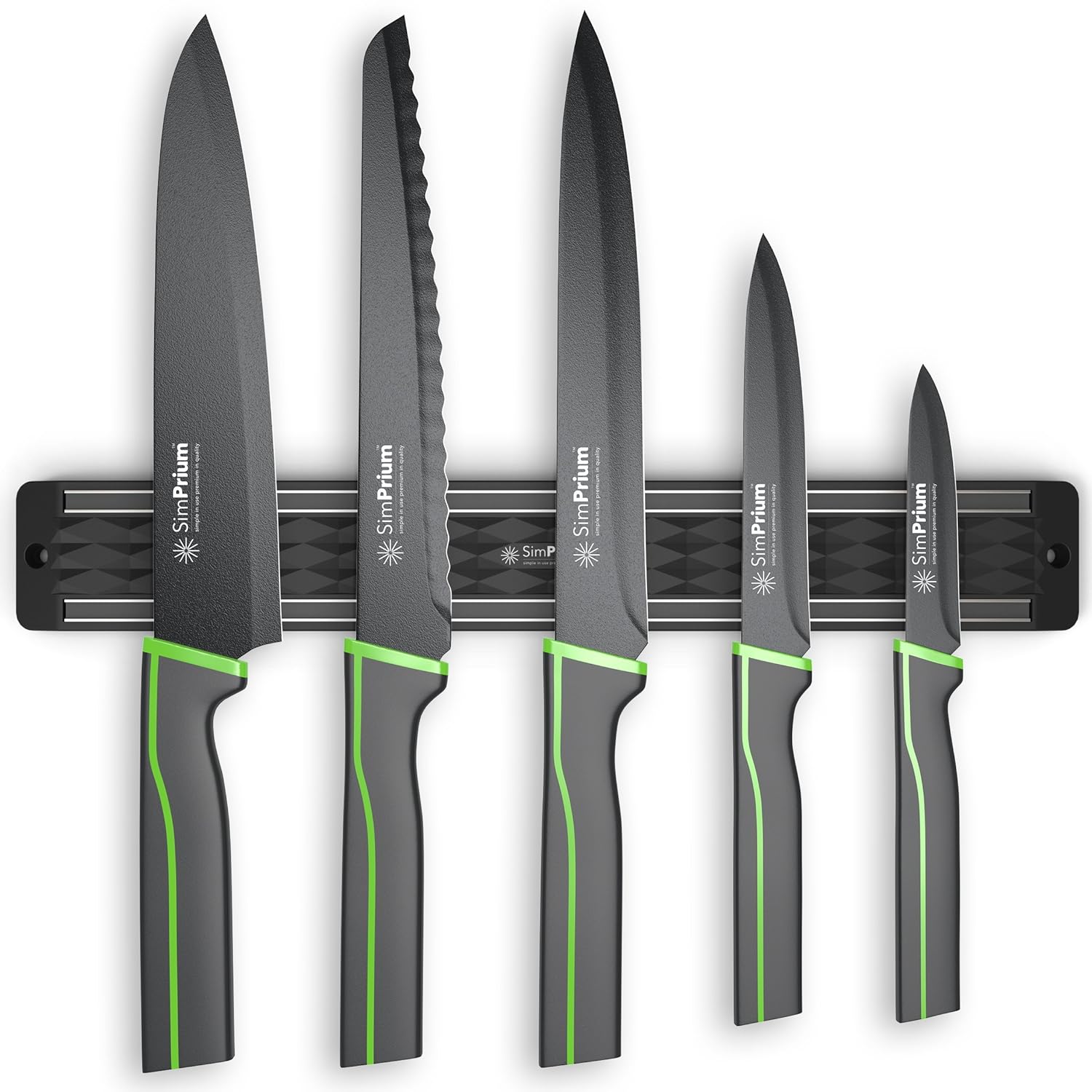 SimPrium - 13inch Magnetic Knife Strip - Multi Purpose Mountable Holder Best for Organizing Kitchen Utensils and Knives, Keys & Small DIY and Beauty Tools - Wall Storage Maximizer - Black