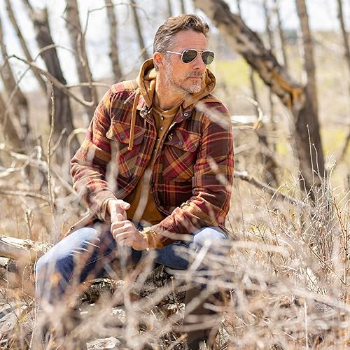 Legendary Whitetails Men's Standard Hooded Shirt Jacket, Maplewood Plaid,  XX-Large